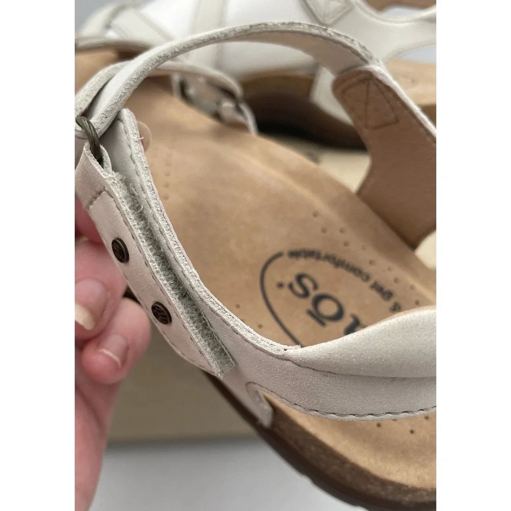 Taos Footwear Women's Leather Sandals Grand Z Off White 6M New In Box Comfort